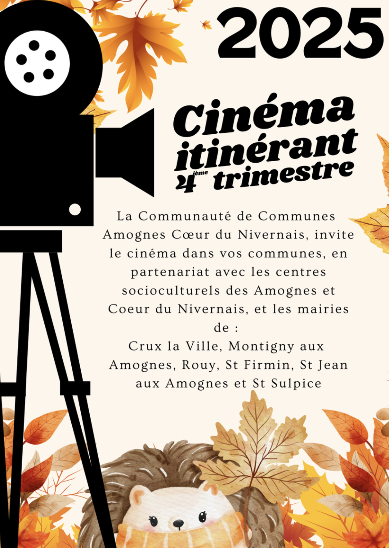 programme cinéma itinérant 4ieme trimestre